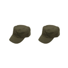 2x Stijlvolle, eenvoudige militaire legerpet Castro Cadet Patrol Cap Hat, verstelbaar (legergroen)