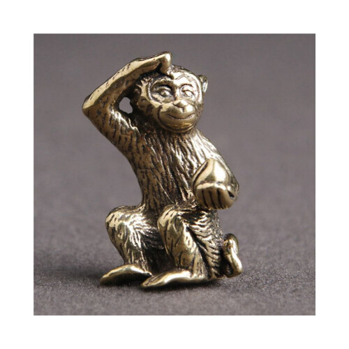 5X Bronze Monkey Statue, Landscape Accessory, Tea Table, Desk, Antique Small Bronze Goods 1