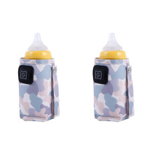 2x Universele USB Melk- en Waterverwarmer Reistas voor Kinderwagen Geïsoleerde Draagbare Babyflesverwarmer