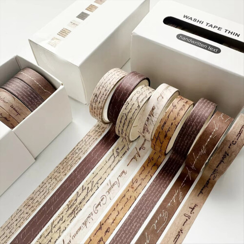Vintage-Englischer Text Reiselandschaftsmaterial Collage Washi Tape 1