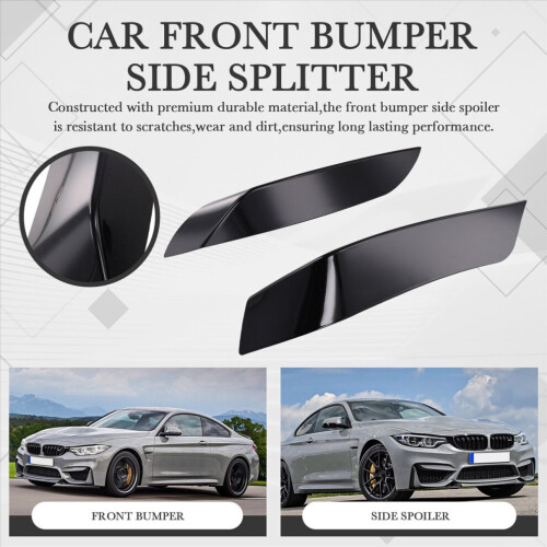 Front bumper – Side splitter spoiler trim for BMW – Black 2