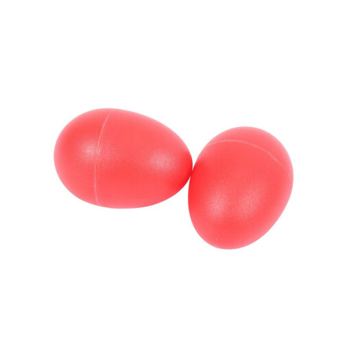 4 paar plastic percussie-eitjes (maracas) rood 2