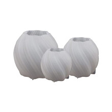 3-Piece Geometric Pillar Candle Mold, 3D Silicone Candle Molds, Twisted Silicone Molds with Irregular Waves for Candles