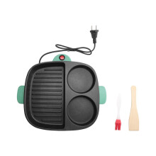 3-In-1 Elektrische Omelettpfanne Grillpfanne Elektroherd Multifunktions-Antihaft-Hotpot Dampfgarer Steak Braten A EU-Stecker