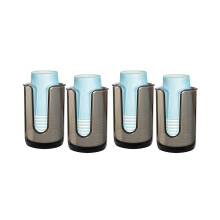 4x Wegwerp plastic bekerdispensers, plastic mondwaterdispensers, bekerhouders voor de badkamer