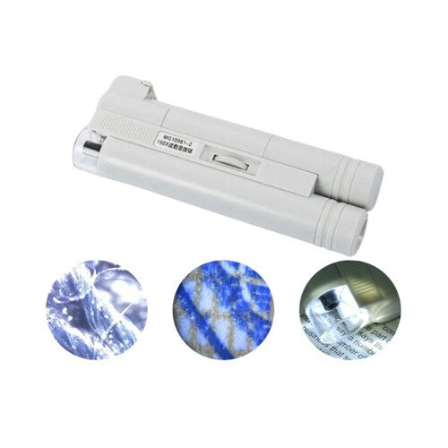Pocket microscope 150X Portable magnifying glass without scale, foldable magnifying magnifier with LED 2
