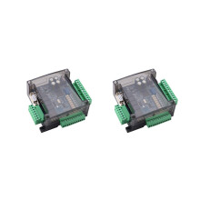 2X FX3U-14MR PLC Industrial Control Board 8 Inputs 6 Outputs Programmable Controller Relay Output, 24 V PLC Control