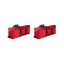 2x Weihnachtsbaumtasche aus Oxford-Gewebe, faltbar, Aufbewahrungstasche für Weihnachtsdeko, Rot