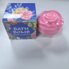 (Pink Rose) Boule de sel de bain lourde, boule de sel de bain gazéifiée, boule de sel de bain en forme de Rose, deux couleurs,