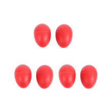 3 paar plastic percussie-eitjes (maracas) rood