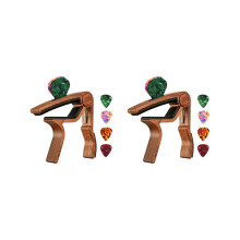 2x Gitaarcapo met plectrumhouder en 8 plectrums voor akoestische en elektrische gitaar, ukelele, mandoline
