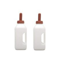 2x Calf Bottle with Handle and Attachable Nipple 2 Quart Feeder for Breastfeeding Baby Cows