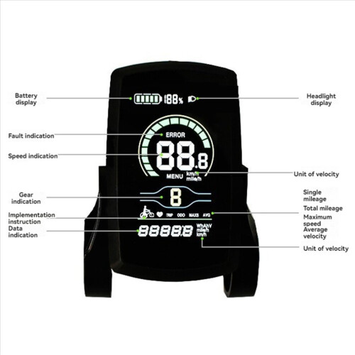 Ebike 80C LCD measuring device Intelligent control panel