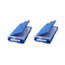2x Clipboard Organizer, Clipboards with Storage Space, Clipboard for Nursing, Foldable File Folder, Plastic Clipboard (Blue)