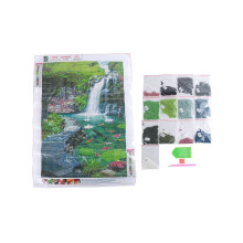 5D Diamantschilderij Waterval Landschap Vissen Kruissteek DIY Diamantborduurwerk Landschap Volledig