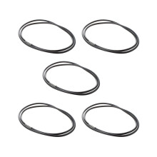 5Stück 3mm Schwarz Gummischnur Halskette mit Edelstahl Verschluss - 24 Inch