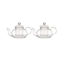 2x Heat-resistant glass teapot filter Kung Fu tea set Six-person pot Borosilicate pot 600 ml