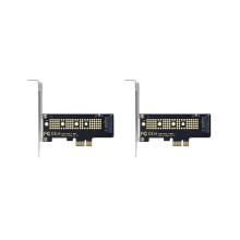 2x M.2 NVMe SSD to PCIe 4.0 Adapter Card 64 Gbit/s M-Key PCIe4.0 X1 for Desktop PC PCI-E GEN4