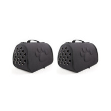 2X Foldable Pet Carrier Cage for Dogs and Cats, Foldable Puppy Crate, Handbag, Carrier Bags, Pet Supplies, Transport Accessories, Black