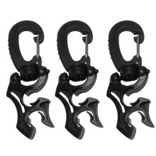3-delige duikslanghouderclip, dubbele BCD-slangclip met kliksluiting voor duik- en snorkelaccessoires