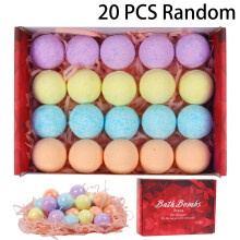 (20pcs Gift Box) Bombes de bain pour femmes, fabriquées à partir d'ingrédients naturels, fabriquées à la main avec une mousse riche-le