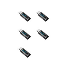 5x USB-C-adapter, LED-stroomindicator, 140W, 40Gbps, 8K, USB-C-verlengkabel, PD3.1, Type-C-connector,