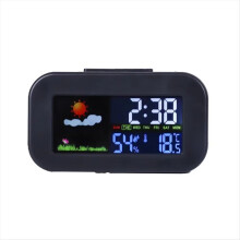 Weather station clock with color display, temperature and humidity monitor