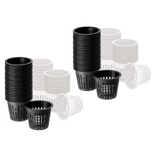 3-inch Net Cup Hydroponic Tank, 100-Pack Hydroponic Planting Basket, Used for Hydroponics, Slotted Mesh, Black and White