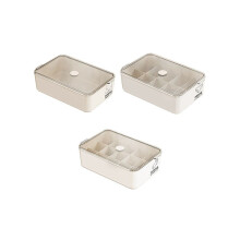 Juego de 3 cajas de almacenamiento a prueba de polvo con gran capacidad para ropa interior y calcetines.