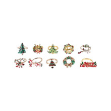Servietten Ringe für Weihnachten - Set mit 10 Servietten Halter Ringe für Feiertag Weihnachten Tisch Dekoration Elch Servietten Schnalle