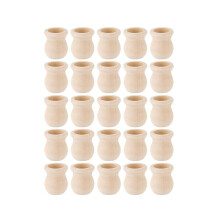 30 stuks onbehandelde houten kaarsenstandaards, 22 mm gat, houten kaarsenstandaards met houten dop