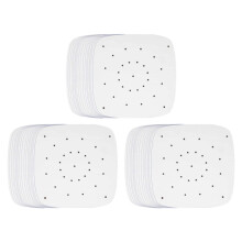 300x Airfryer bakpapier, geperforeerd, ongebleekt, vierkant, geschikt voor het stomen van bakpapier.