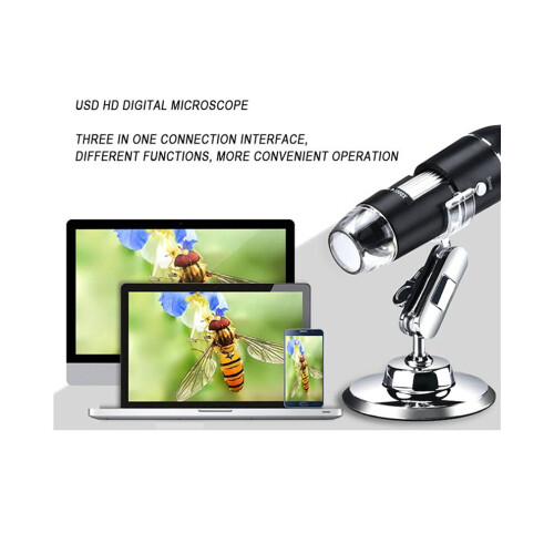 5X 3 in 1 USB Digital Microscope, Endoscope Camera, Adjustable Magnification with PC Mount, 1600X 2