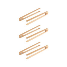6-teiliges magnetisches Bambus-Toasterzangen-Set, 22 cm lange hölzerne Küchen-Toasterzange zum Kochen,