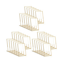 36 acryl bordhouders met gouden frame, tafelnummerhouders voor bruiloften, schuine dubbelzijdige menustandaard,