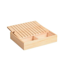 Stickgarn-Organizer, Spulenständer Aus Holz, 10 Lange Schlitze, 3 Bodenfächer, Spulen-Organizer für Nähzubehör