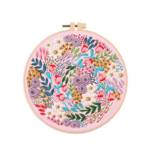 Stickset für Anfänger und Stickbegeisterte Inklusive Blumenlandschaft mit Fadennadeln,E