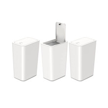 Set van 3 kleine afvalbakken met deksel van 10 liter (2,6 gallon), geschikt voor badkamer, keuken en