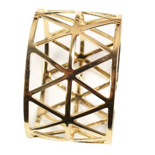 6 stuks gouden geometrische holle servetringen/servethouders voor feestjes, hotels, banketten en eettafels.