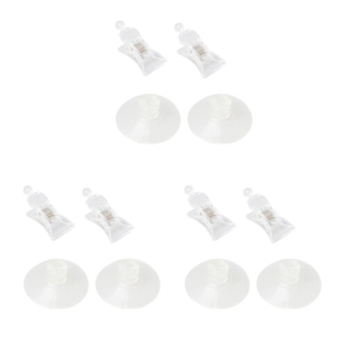 6 pieces 47mm clear plastic wall suction cup clip clamp