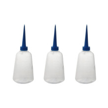 3x, 250 ml plastic oplosmiddelfles met doseerkop - Blauw & Wit