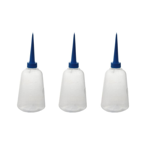 3X, 250ml plastic solvent bottle with dosing head - Blue & White
