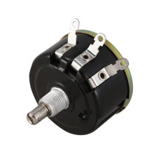6X WX050 10K Ohm 5W 6mm Round Shaft Wound Wire Potentiometer Black + Silver