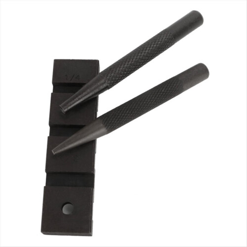 Tool set for repairing chainsaw chains, breaking and riveting tool set