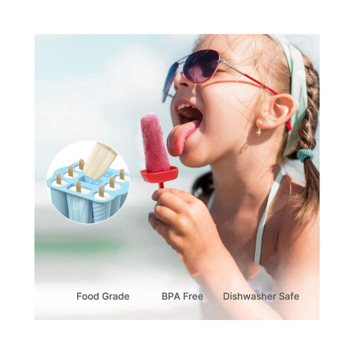 Silikon-Eisformen mit 9 Mulden, selbstgemachter Eisformer mit 50 Eisstielen C 1
