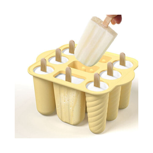 Silikon-Eisformen mit 9 Mulden, selbstgemachter Eisformer mit 50 Eisstielen C 2