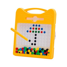Magnetic drawing board for children and toddlers aged 3-5 years, fun magnetic board with colorful beads and drawing pen