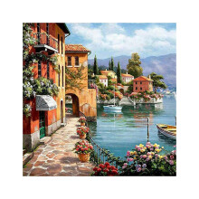 Malen Nach Zahlen DIY Acryl Malerei Kit für Kinder & Erwachsene 40X45Cm Silent Harbor Pattern mit 3 Pinseln