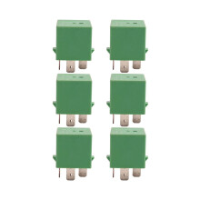 6x 12V 35A 5-pins koelventilatorrelais groen 6547TX voor Peugeot 206 207 306 307 406 407 807