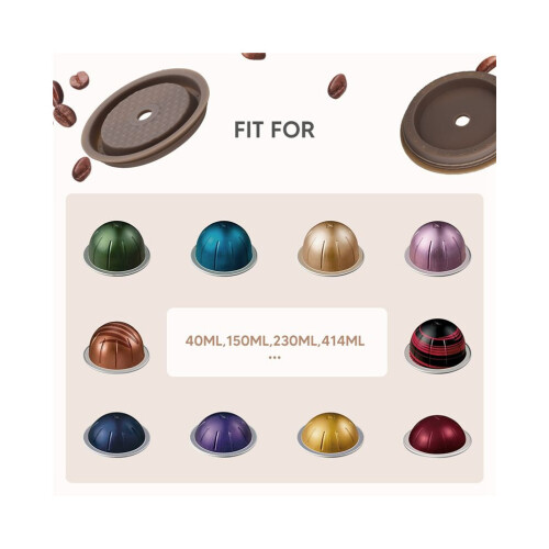 6 Reusable Caps for Vertuo and VertuoLine Capsules Refillable and Compatible Silicone 2